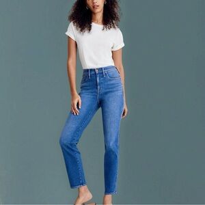 NWOT Madewell Stretchy High-Rise ‘Stovepipe Jeans’ in “Leaside Wash” Size 30